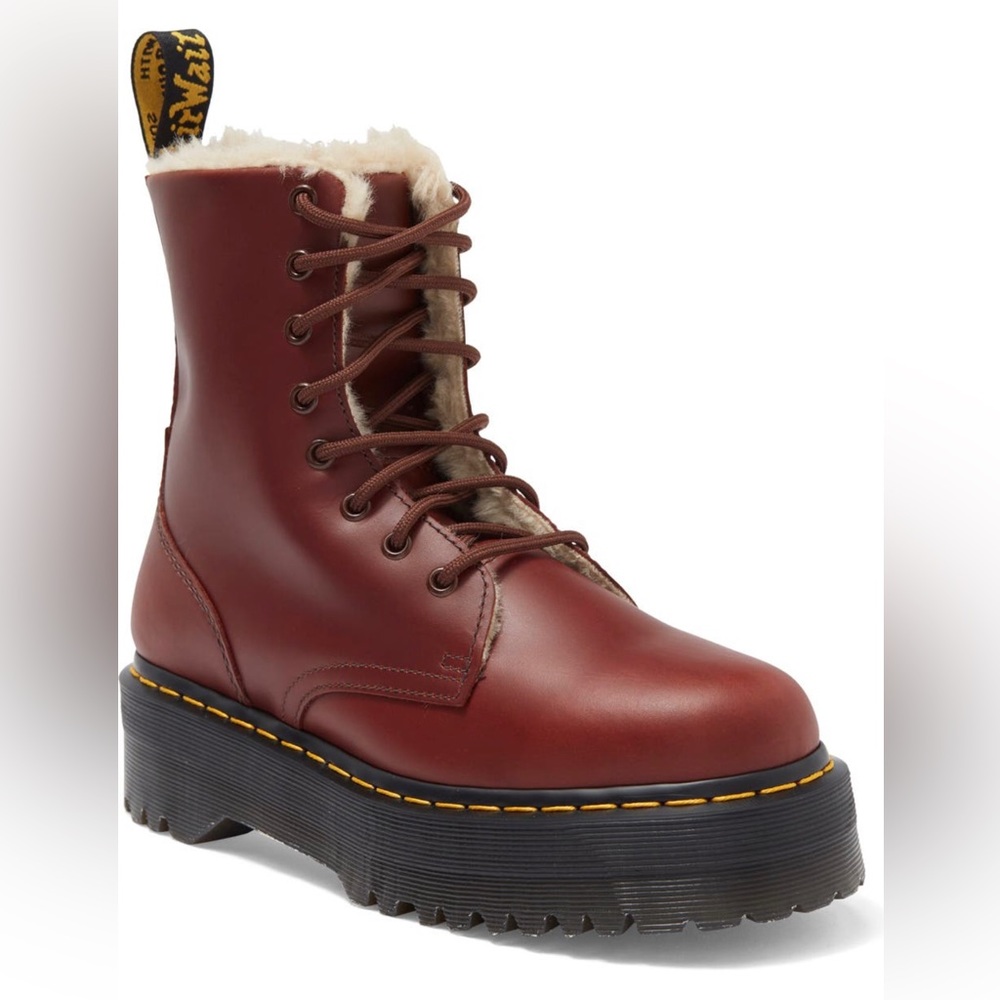 Dr. Martens Jadon Abruzzo Faux Fur Lined Lug Sole Combat Boot